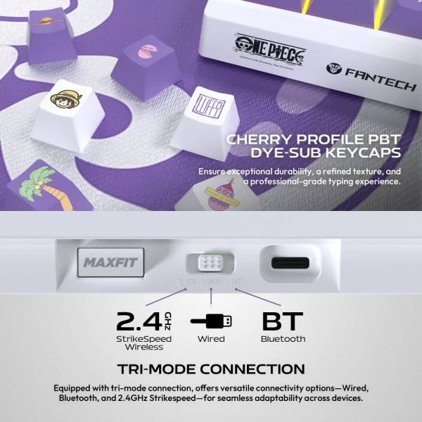 Tastatura Mehanicka Gaming Fantech MK921 Maxfit 8 Wireless ONE PIECE - GEAR5 (white switch)
