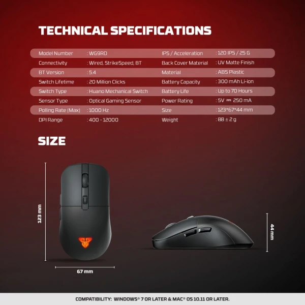 Mis Wireless Gaming Fantech WG9RD Kanata crni