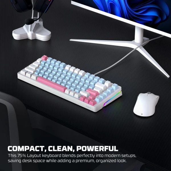 Tastatura Mehanicka Gaming Fantech MK612 Atom x83 AME plava (taro switch)