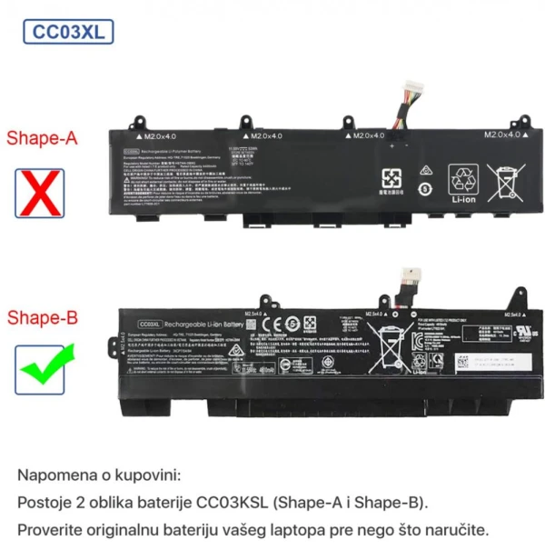 Baterija za laptop HP 840 G7 CC03XL Shape-B HQ2200