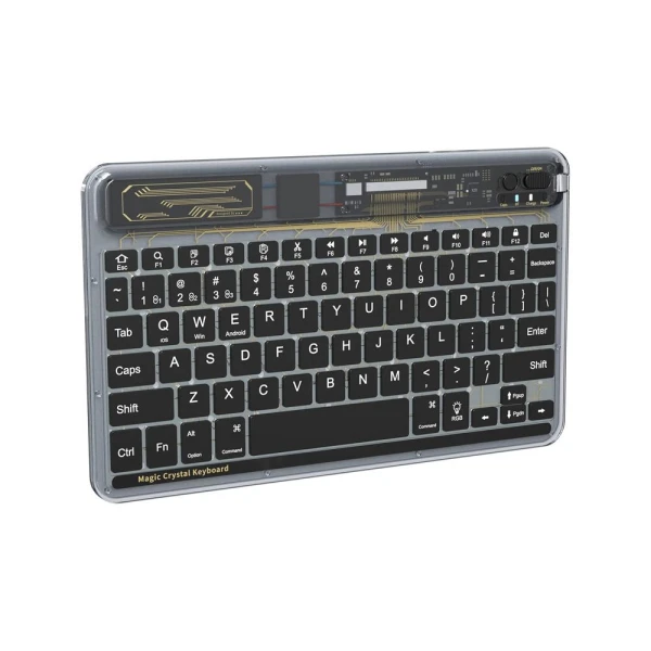Tastatura Coteci Crystal 84008 Wireless transparent crna