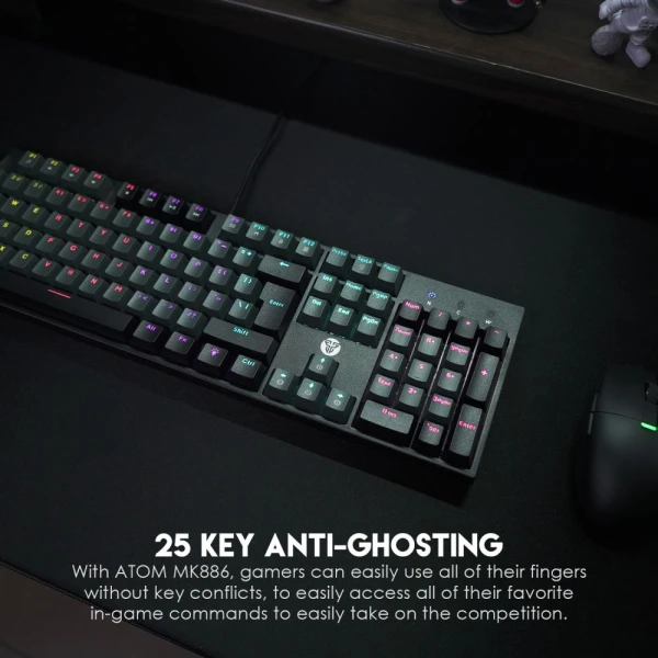 Tastatura Mehanicka Gaming Fantech MK886 RGB Atom crna (Red switch)