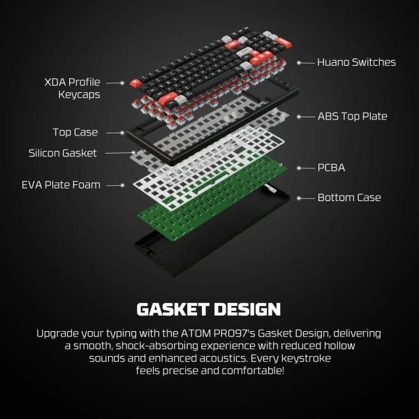 Tastatura Mehanicka Gaming Fantech MK918 RGB Atom PRO97 Wireless bela (Red switch)