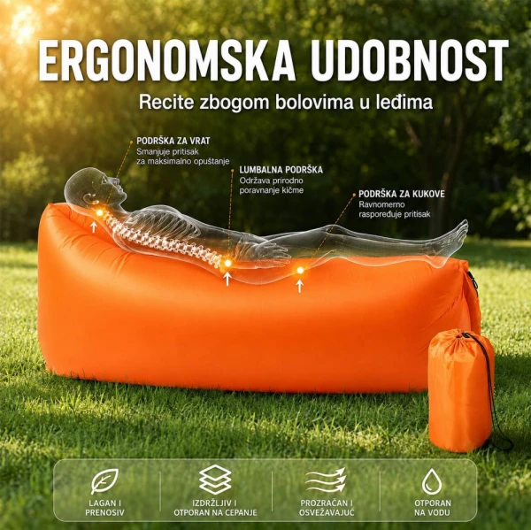 Sofa na naduvavanje  JWD ljubicasta