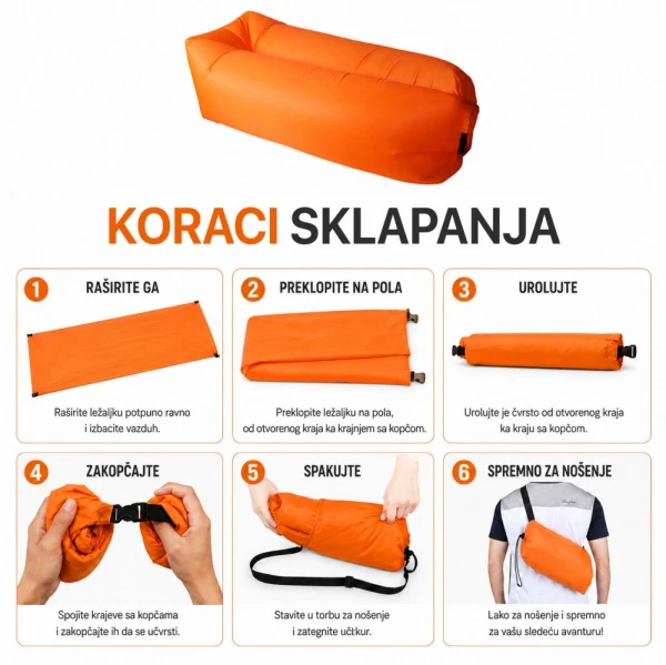 Sofa na naduvavanje  JWD zelena