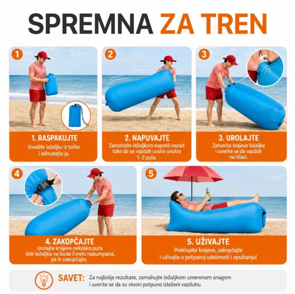 Sofa na naduvavanje  JWD plava