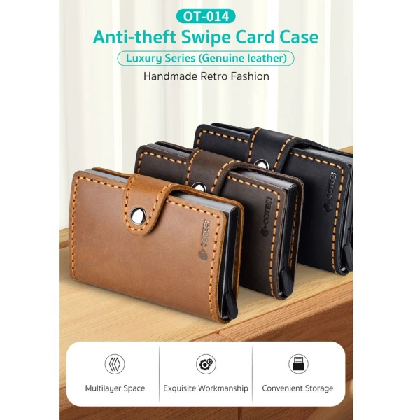 Novcanik Coteci Luxury Series + Anti-theft OT-014 svetlo braon