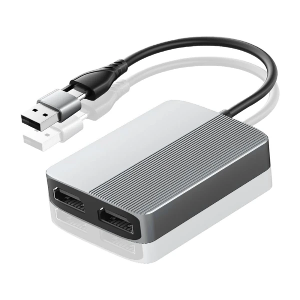 Adapter Type C - USB 3.0 JWD na 2x HDMI 60Hz sivi