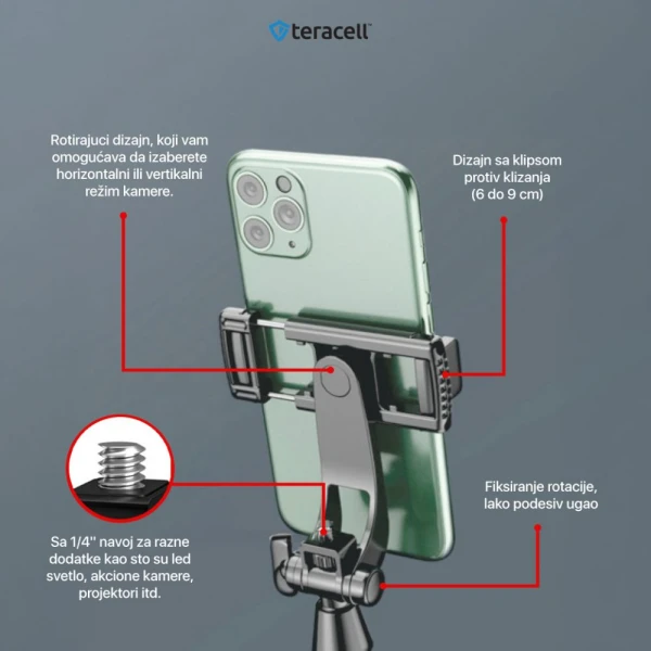 Selfie stick + tripod Teracell TC-01 crni