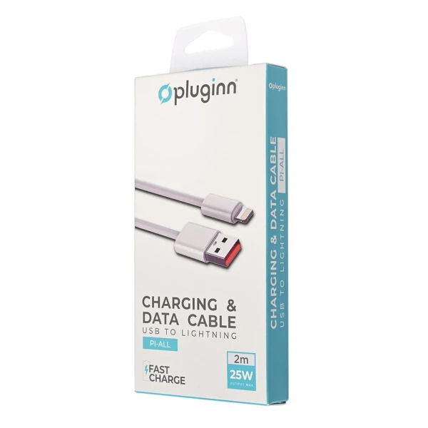 Data kabl Pluginn fast 25W USB na lightning beli  2m