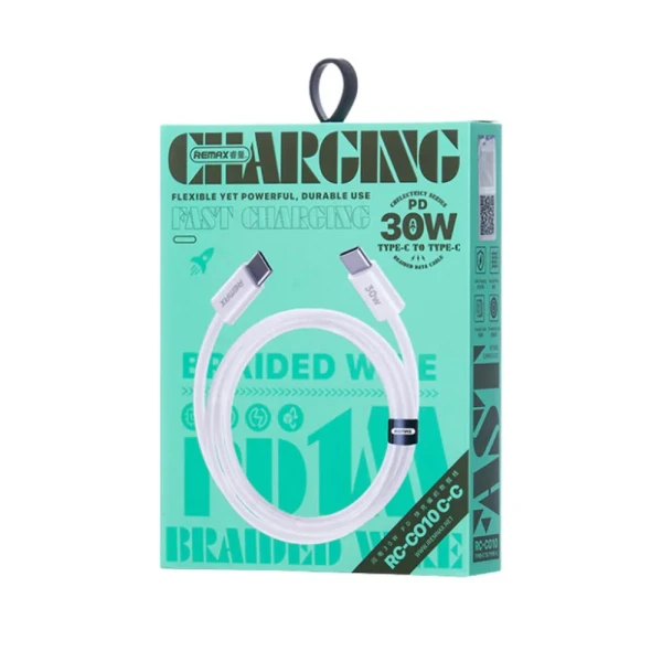 Data kabl REMAX Chelectricy Series 30W PD Fast Charging RC-C010 Type C na Type C beli