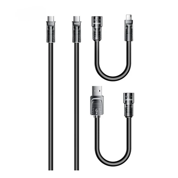 Data kabl REMAX RCC-168 Lyncharge Series 60w 4-in-1 Zinc Alloy  crni