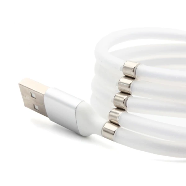 Data kabl magnet micro USB beli