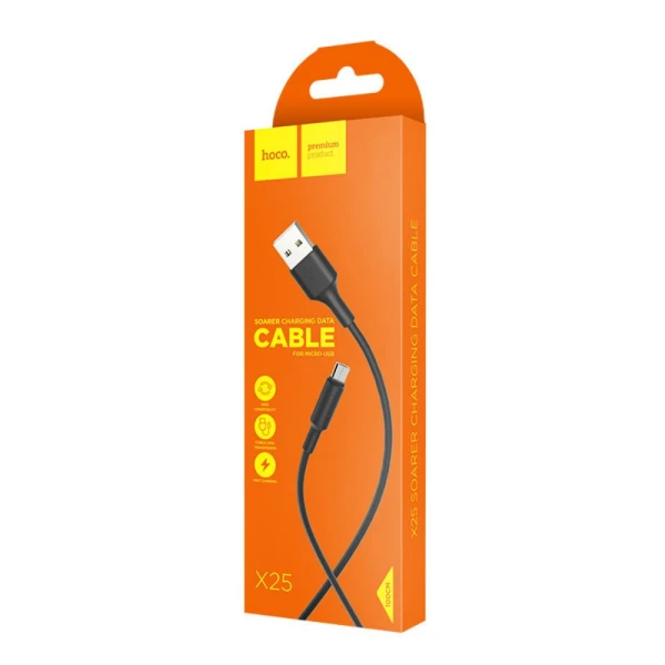 Data kabl HOCO X25 Soarer micro USB 1m crni