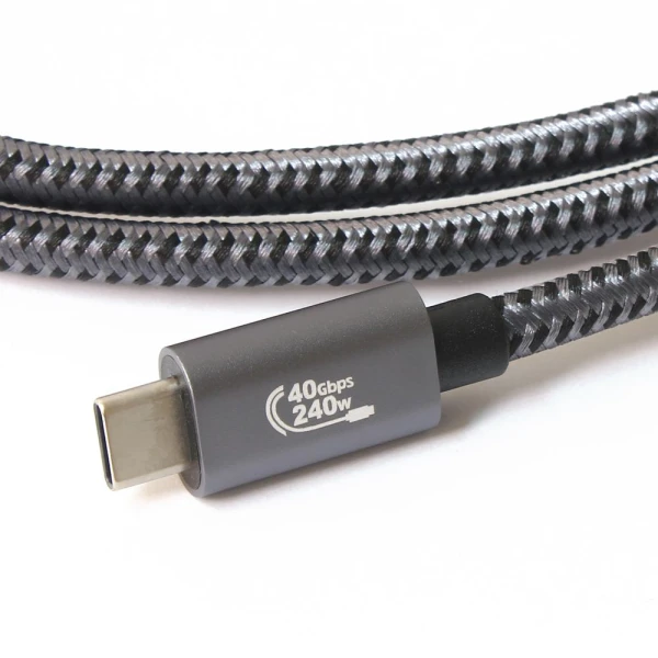 Data kabl Thunderbolt PD na Type C 40Gbps 240W 5K sivi 1m