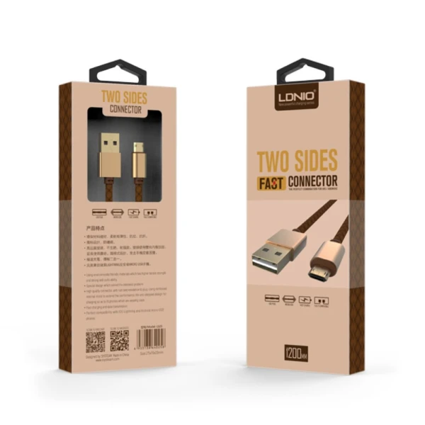 Data kabl LDNIO LS25 micro USB zlatni 1m