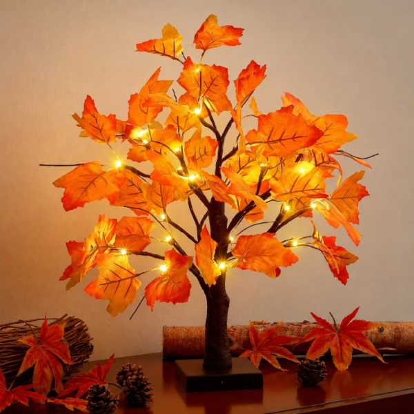 Jesenja LED dekoracija javorovo drvo 24 LED 60 cm