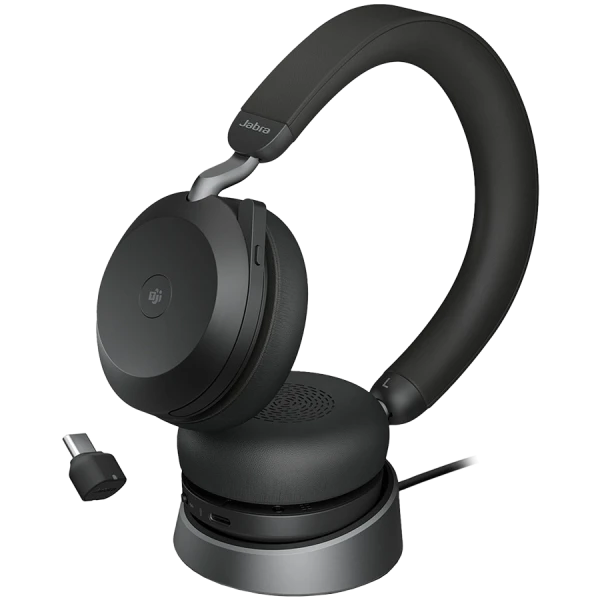 JABRA EVOLVE2 75, Link380c MS Stereo Stand Black, EVOLVE2 75 headset Black MS, Link 380 BT adapter USB-C MS, EVOLVE2 75 Deskstand USB-A,1.2