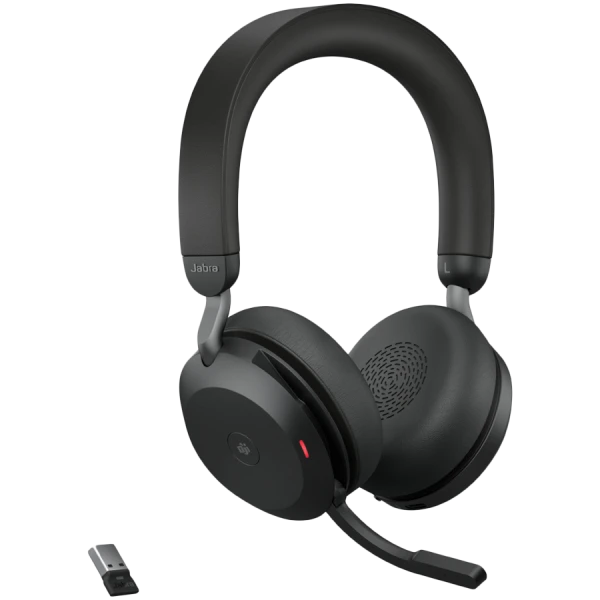 JABRA EVOLVE2 75, Link390a MS Stereo Black, EVOLVE2 75 headset Black MS, Link 380 BT adapter USB-A MS,1.2m USB-C to USB-A cable, carry pouc