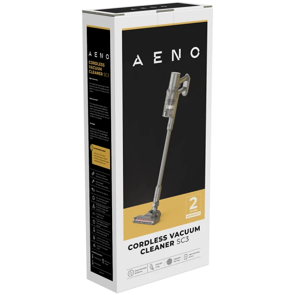 AENO Cordless vacuum cleaner SC3: electric turbo brush, LED lighted brush, resizable and easy to maneuver, 250W ( ASC0003 ) 
