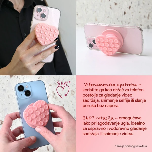 Stiker za mobilni telefon Magnetic Heart crni