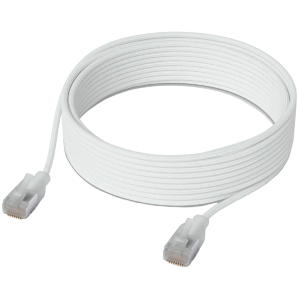 UniFi Ct6 brided ptch cble with trnslucent booted RJ45 for Etherlighting 10 GbE ( UACC-CABLE-PATCH-EL-C6A-5M-W ) 