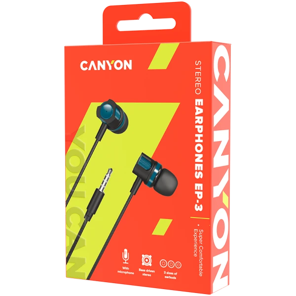 CANYON headphones EP-3 Mic 1.2m Green ( CNE-CEP3G ) 