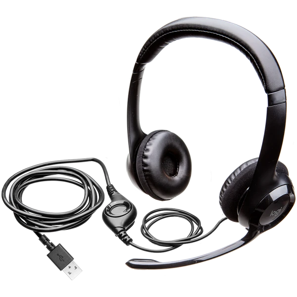 LOGITECH H390 Corded Headset - BLACK - USB ( 981-000406 ) 