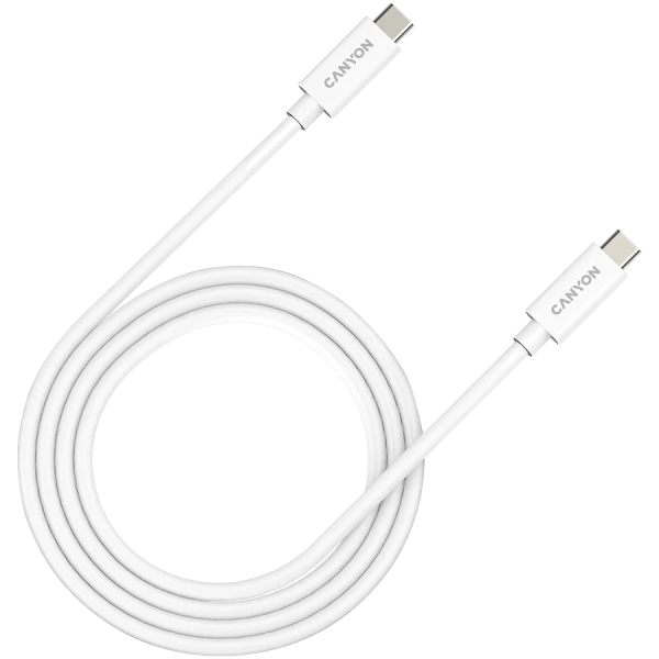 CANYON UC-44, cable, U4-CC-5A1M-E, USB4 TYPE-C to TYPE-C cable assembly 40G 1m 5A 240W(ERP) with E-MARK, CE, ROHS, white ( CNS-USBC44W ) 