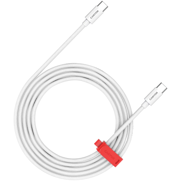 CANYON cable CC60AB C-C 60W Braided 1.2m White ( CND-CC60AB12W ) 
