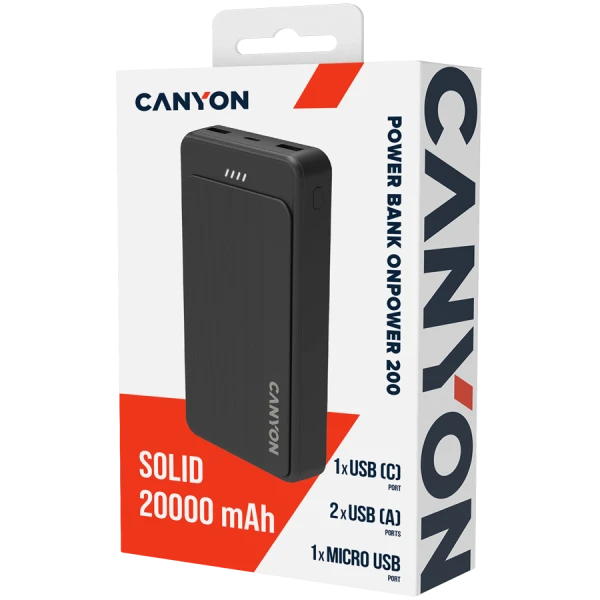CANYON power bank OnPower 200  20000mAh Black ( CNS-CPB200B ) 