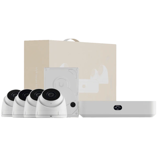 Ubiquiti UniFi UNVR-Instant-KIT-EU Compact Protect NVR Kit, includes (1) UniFi Protect NVR Instant with (4) G5 Turret Ultra cameras and (1)