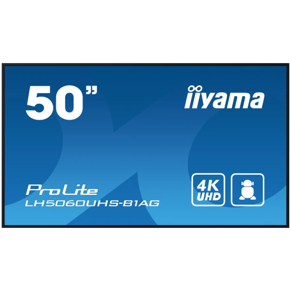 IIYAMA LFD LH5060UHS-B1AG 50'' 4K UHD professional digital signage 3840x2160 16:9 500 cdm˛ 1200:1 8ms Android 11 OS, iiSignage˛, FailOver, E