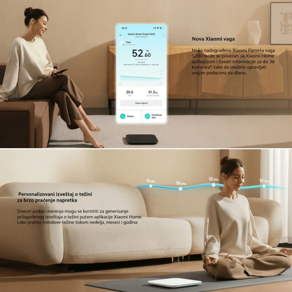 Kucna vaga Xiaomi MI Body Composition Scale S200 bela