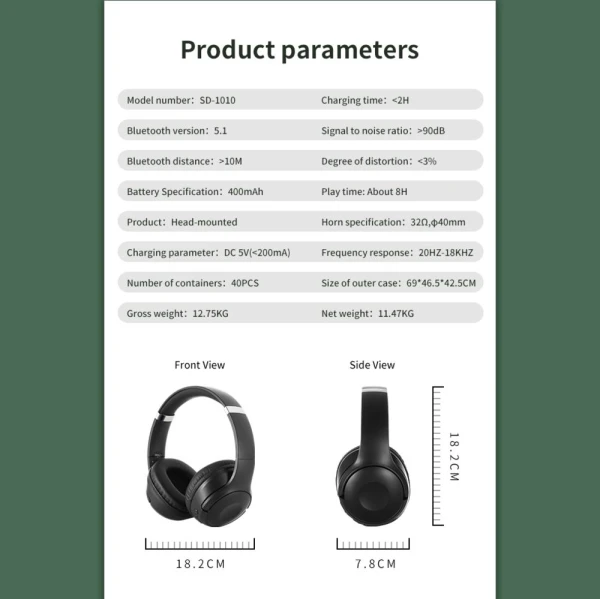 Bluetooth slusalice Sodo SD-1010 bele
