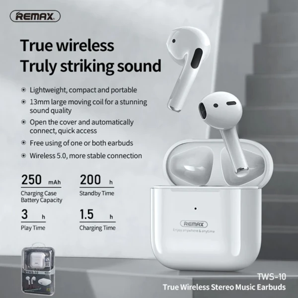 Bluetooth slusalice REMAX TWS-10i bele