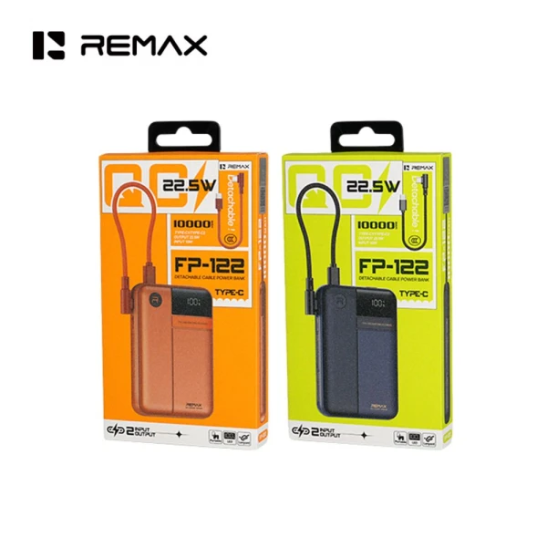 Power bank prenosiva baterija REMAX Range Series FP-122 22.5W sa integrisanim Type C kablom 10000mAh narandzasta