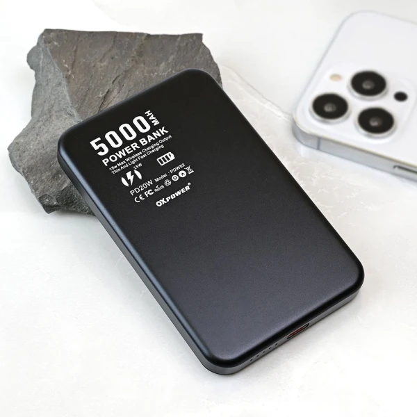 Power bank prenosiva baterija Magsafe Oxpower PD W52 5000mAh crna