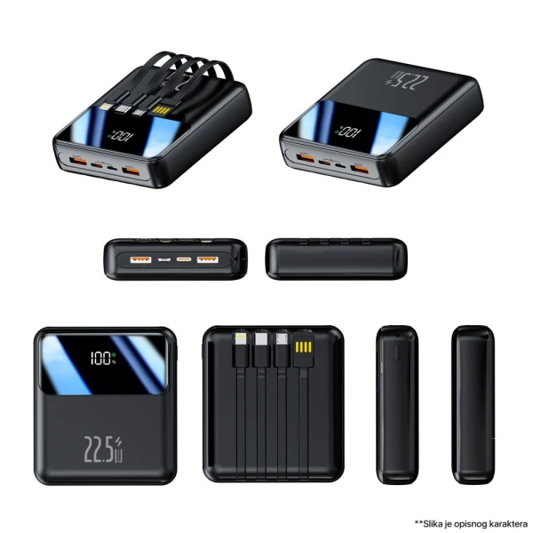 Power bank prenosiva baterija Oxpower PDC10 10000mAh crna