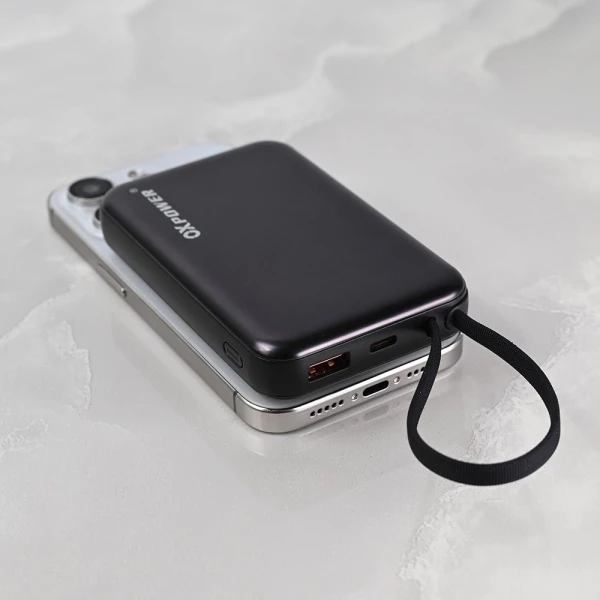 Power bank prenosiva baterija Oxpower PDW12 12000mAh 3u1 magnetic crna