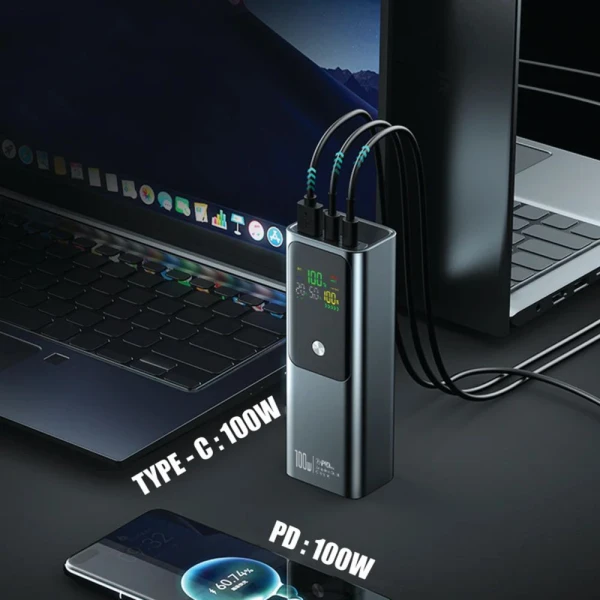 Power bank prenosiva baterija Oxpower PD100W 20000mAh crna