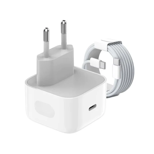 Kucni punjac PD Fast charger 40W za iPhone 17 sa PD Type C kablom CE beli
