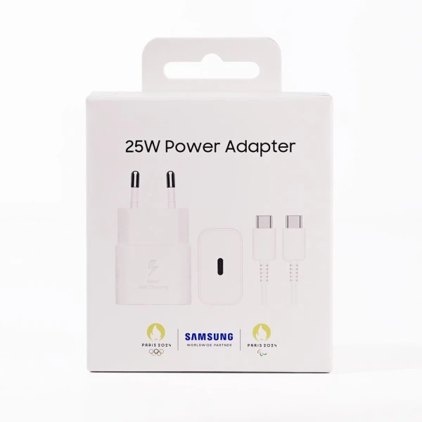 Samsung kucni punjac (USB Type-C) 3A 25W sa kablom beli (EP-T2510-NBE)