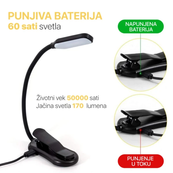 Led lampa EL01 bela
