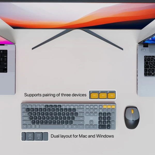 Combo mis tastatura wireless Fantech WK-895 sivi