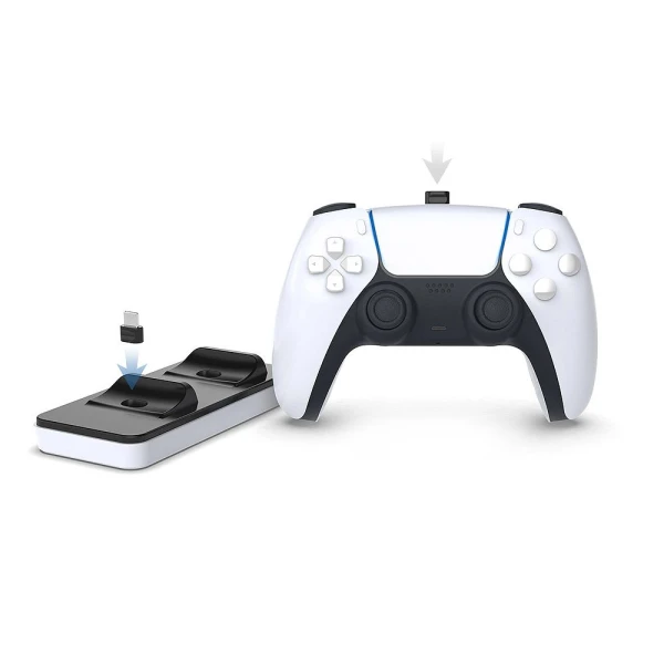 Dobe TP5-0505 stalak-punjac za dva gamepada PS5 bel1