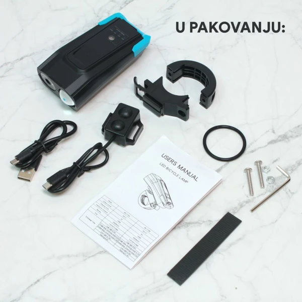 Prednje svetlo + zvono za elektricni trotinet