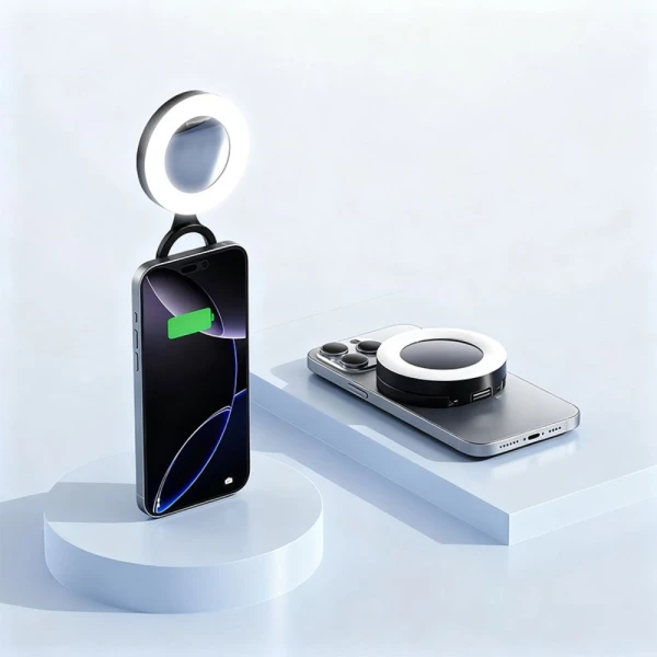 Selfie LED svetlo magnetic crno