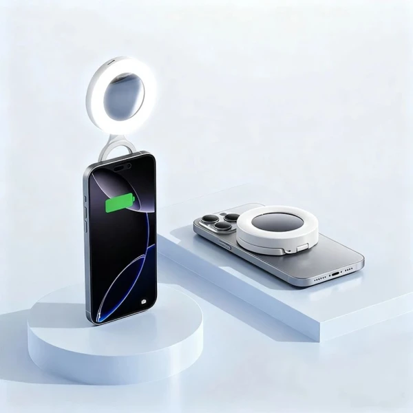 Selfie LED svetlo magnetic belo