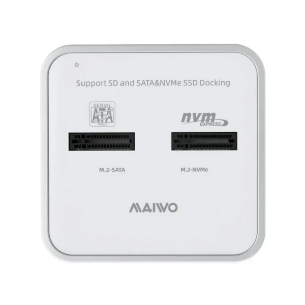 Docking station MAIWO K3016SD, Type C 3.2 na 2 x M.2 (SATA i PCIe NvMe), SD Card, beli